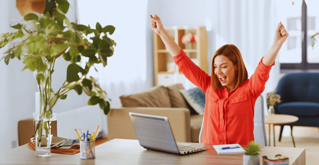 a happy job seeker who has just found a job